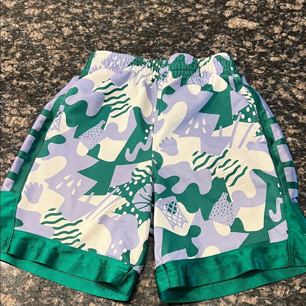 Nike Green and Purple Patterned basketball  Shorts